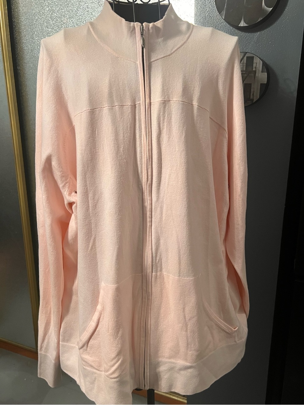 Women’s C.J. Banks Light Pink Zip-Up Sweater